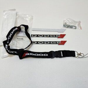 Dodge 2-Piece Emblem Set Mounting Hardware Accessories "DODGE2" Key Lanyard NIB